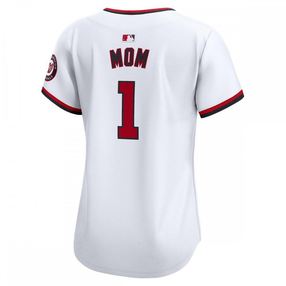 Washington Nationals Women's #1 Mom Home Limited Jersey - White-Pro Kit Vault | Brand New 26/27 Sports Jerseys